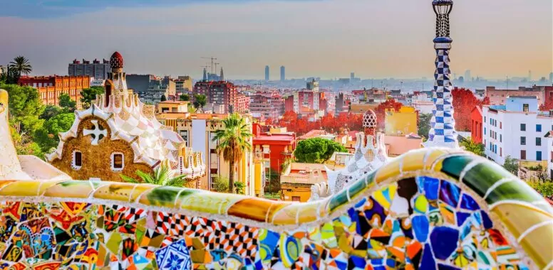 Park guell colors in Barcelona, Spain.